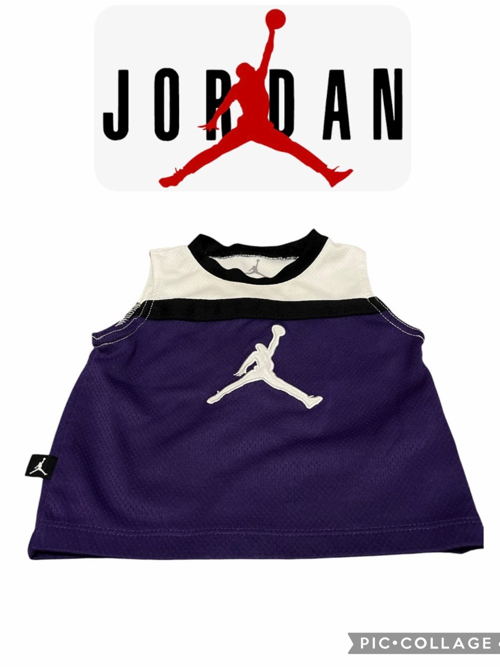 Jordan Kids Tank Top - Black, White, and Purple